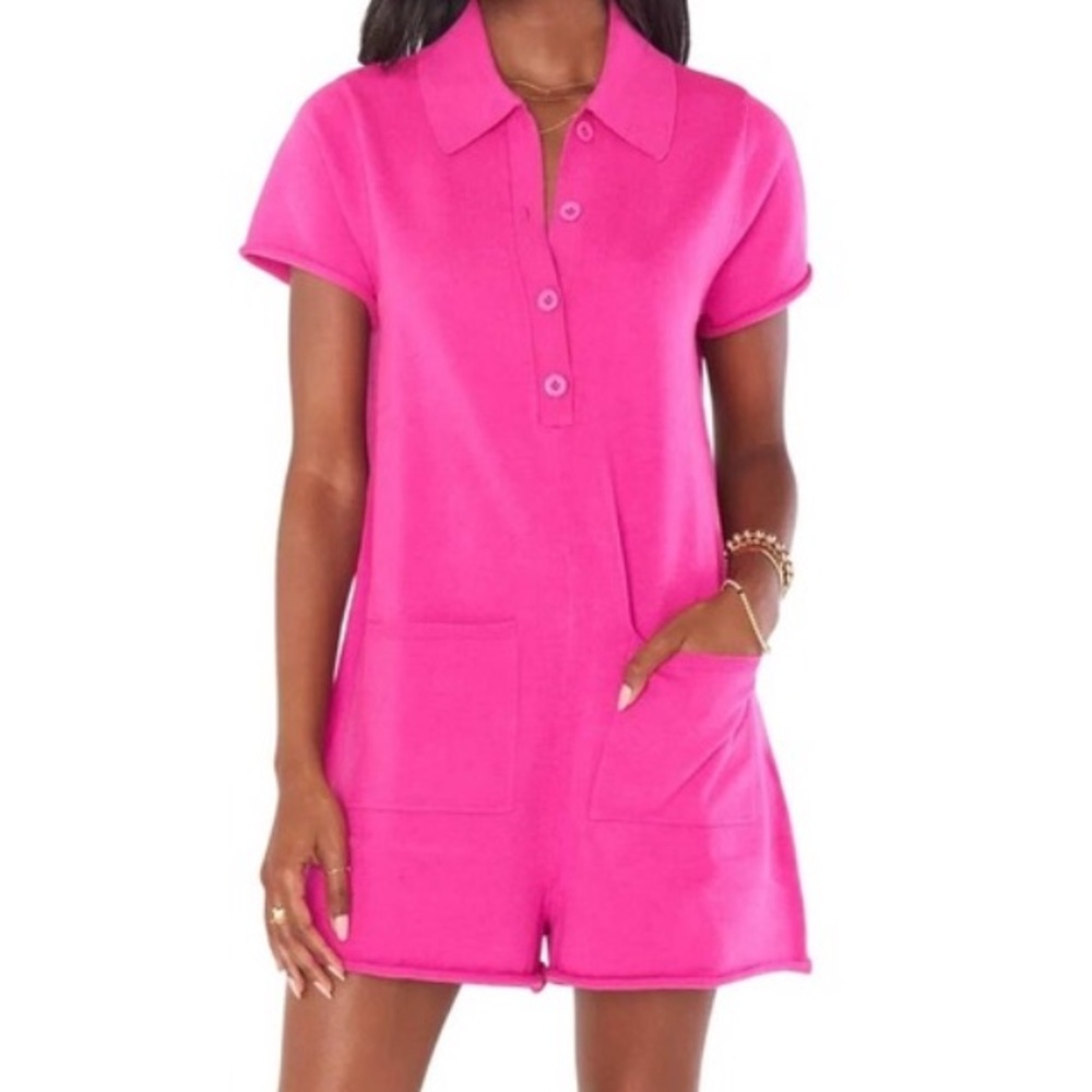 Show Me Your MuMu Fuchsia romper